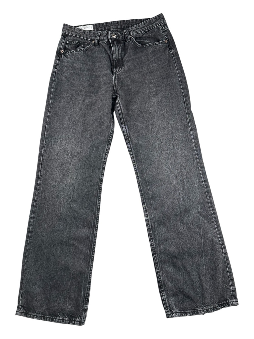 Zara Black Washed High Waist Relaxed Fit Jeans Size 8 - Picture 2 of 12